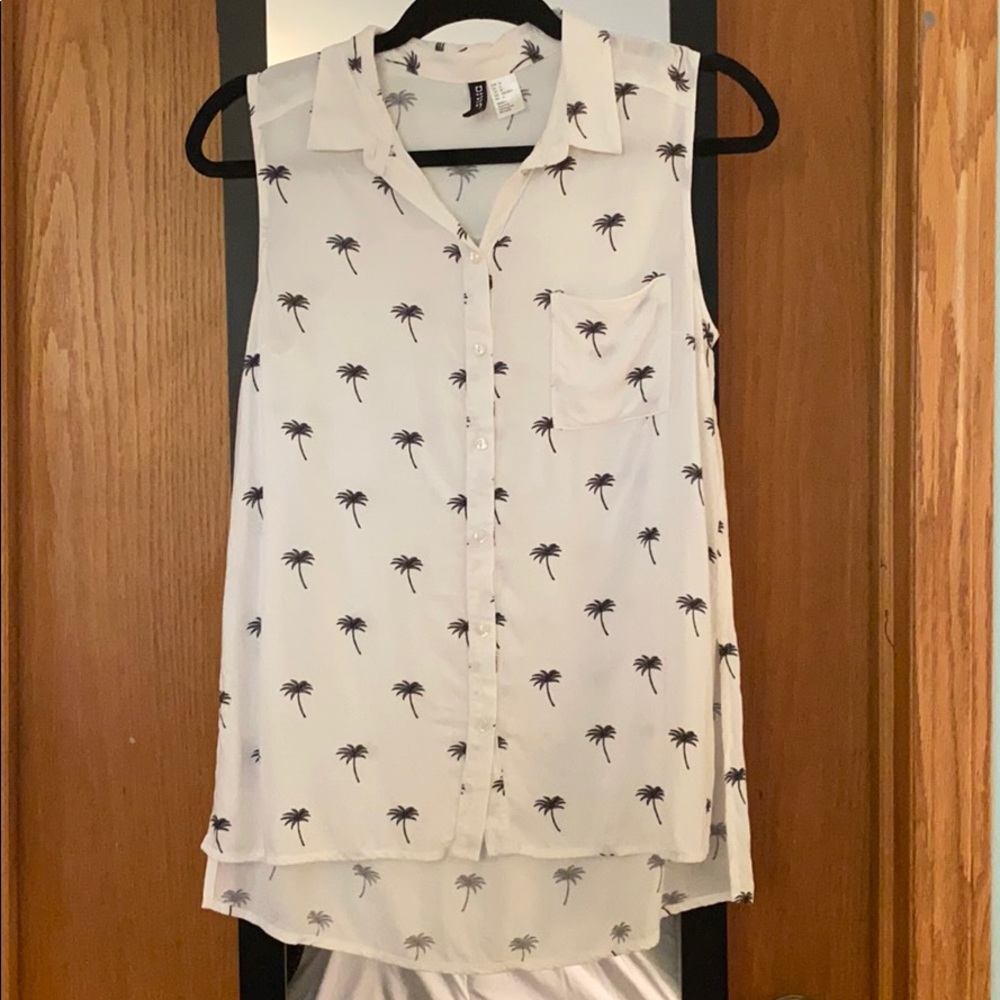 Palm Tree Sleeveless Top